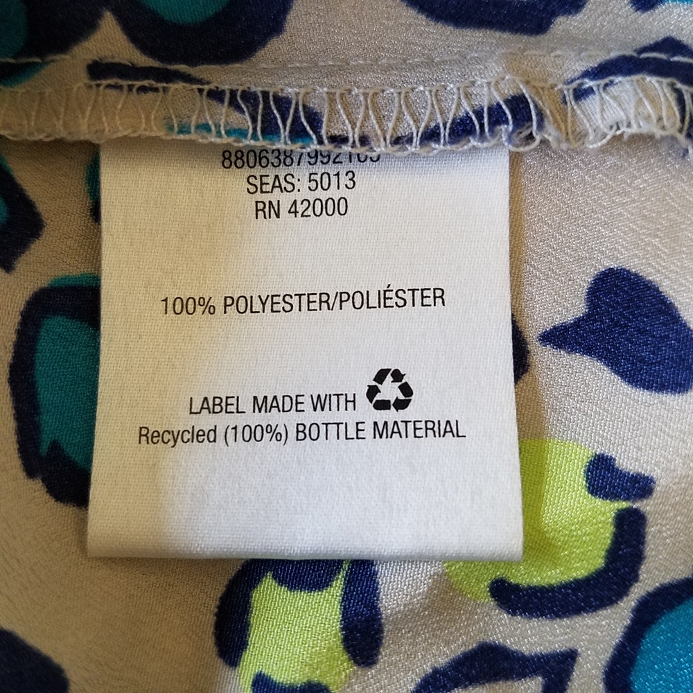 Ladies Medium Blouse Button Up Leopard Print - image 8